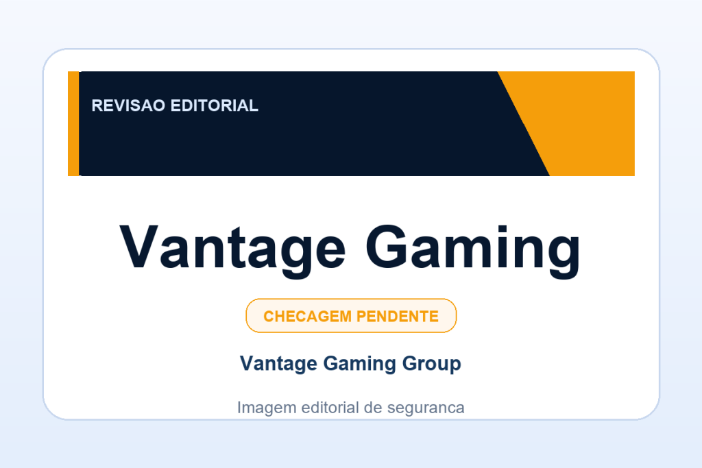 Ficha visual Vantage Gaming no SafeCasinoCompare Brasil