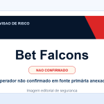 Ficha visual Bet Falcons no SafeCasinoCompare Brasil