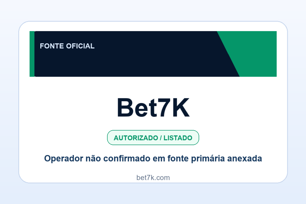 Ficha visual Bet7K no SafeCasinoCompare Brasil