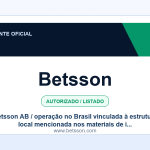 Ficha visual Betsson no SafeCasinoCompare Brasil