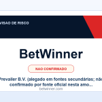 Ficha visual BetWinner no SafeCasinoCompare Brasil