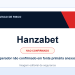 Ficha visual Hanzabet no SafeCasinoCompare Brasil