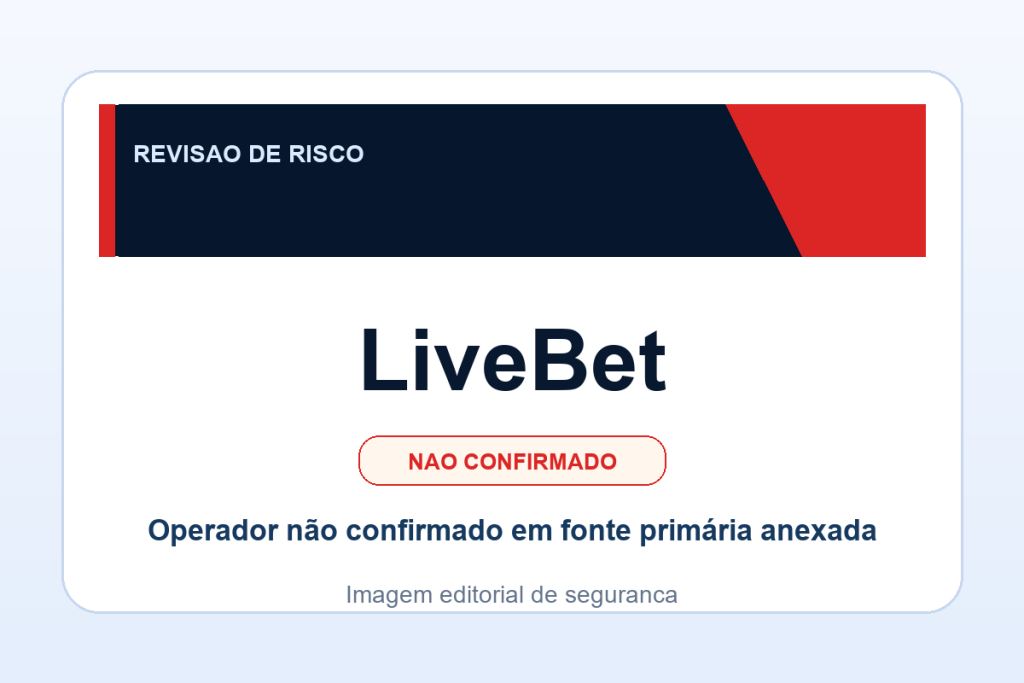 Ficha visual LiveBet no SafeCasinoCompare Brasil