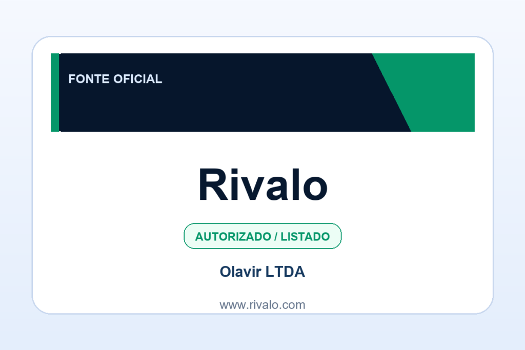 Ficha visual Rivalo no SafeCasinoCompare Brasil