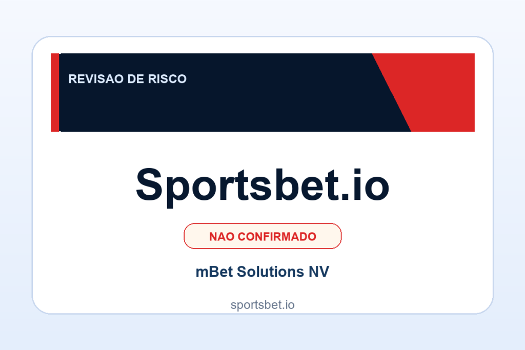 Ficha visual Sportsbet.io no SafeCasinoCompare Brasil