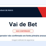 Ficha visual Vai de Bet no SafeCasinoCompare Brasil