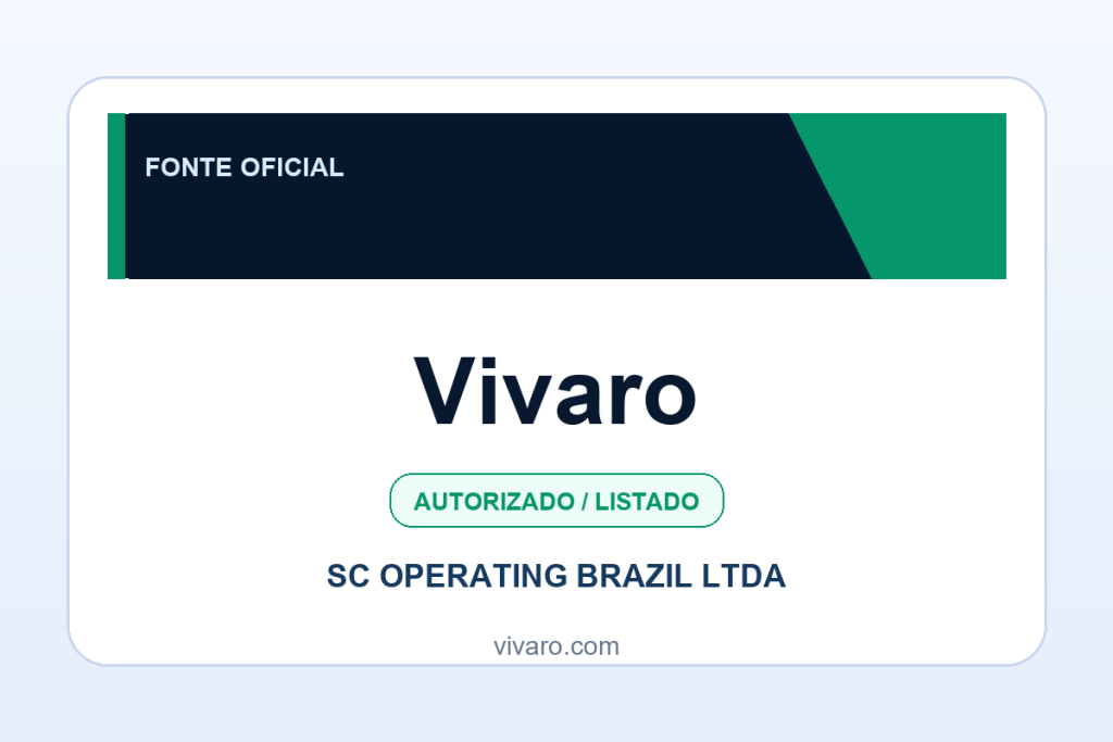 Ficha visual Vivaro no SafeCasinoCompare Brasil