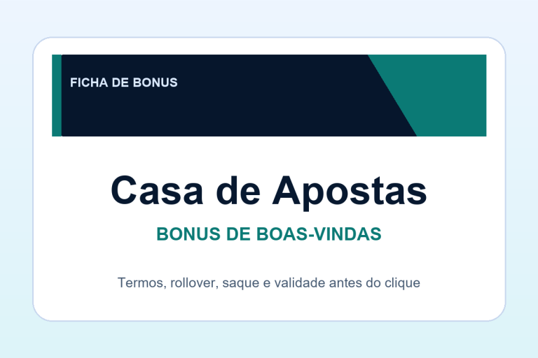 bonus de boas-vindas Casa de Apostas: ficha SafeCasinoCompare Brasil