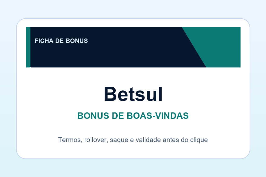 bonus de boas-vindas Betsul: ficha SafeCasinoCompare Brasil
