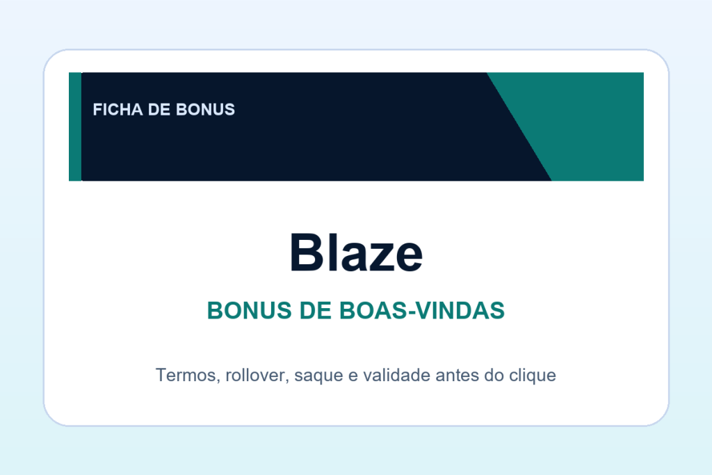 bonus de boas-vindas Blaze: ficha SafeCasinoCompare Brasil