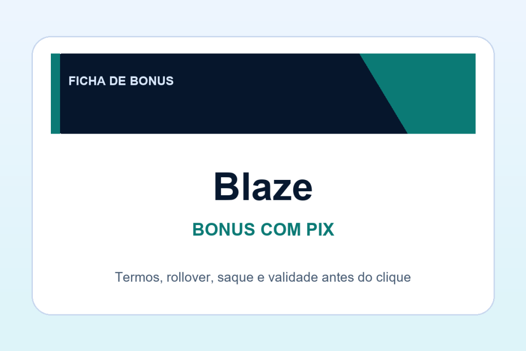 bonus com Pix Blaze: ficha SafeCasinoCompare Brasil
