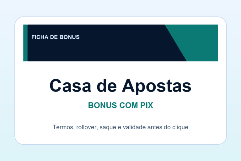 bonus com Pix Casa de Apostas: ficha SafeCasinoCompare Brasil