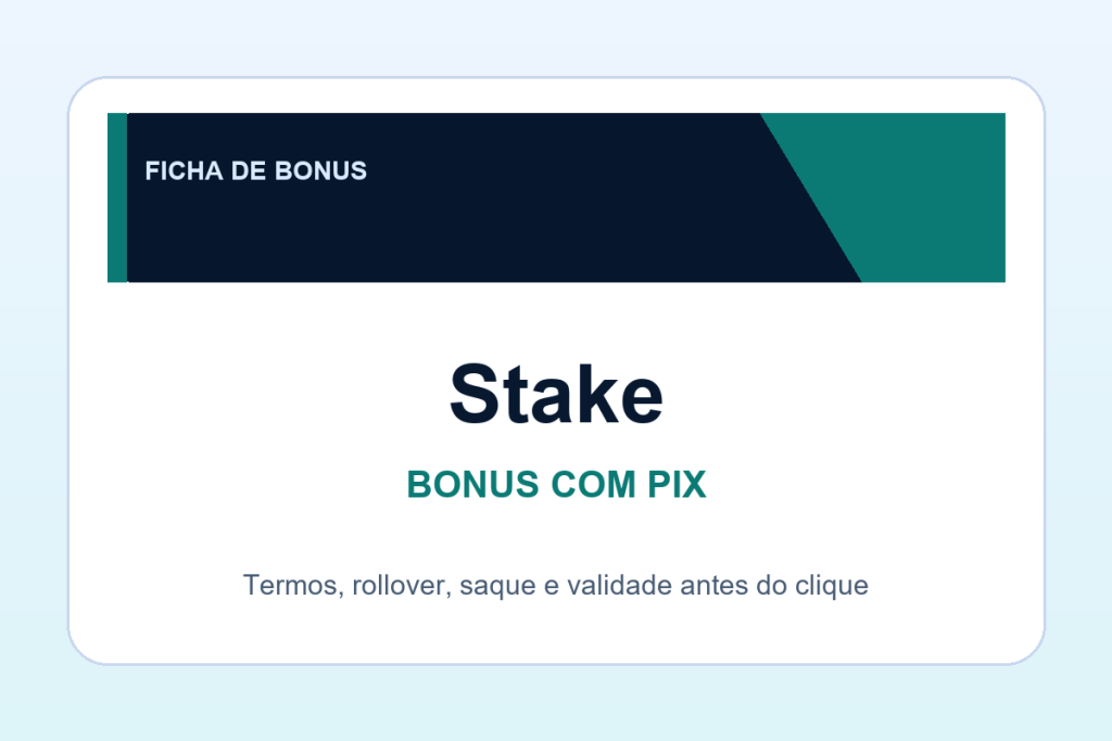 bonus com Pix Stake: ficha SafeCasinoCompare Brasil