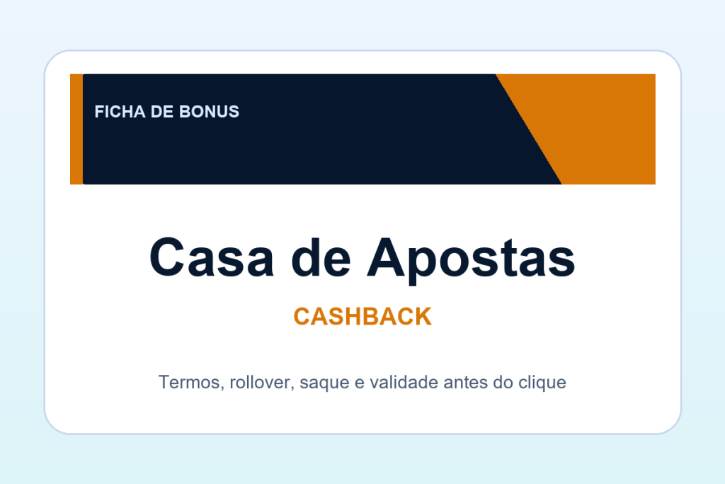 cashback Casa de Apostas: ficha SafeCasinoCompare Brasil