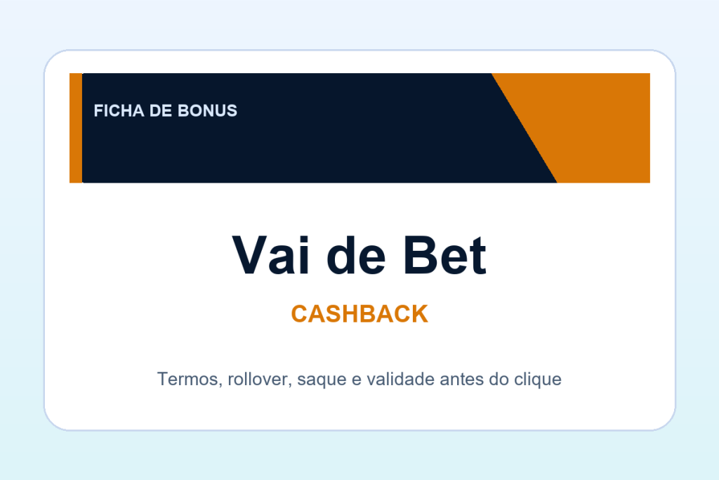 cashback Vai de Bet: ficha SafeCasinoCompare Brasil
