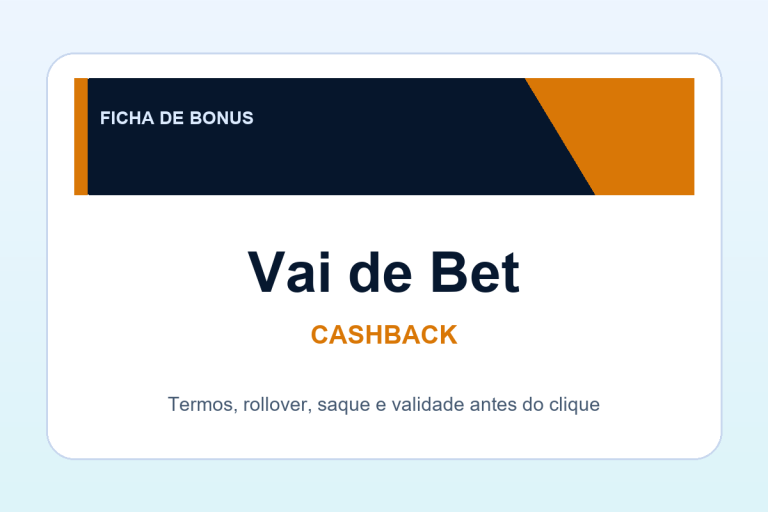 cashback Vai de Bet: ficha SafeCasinoCompare Brasil