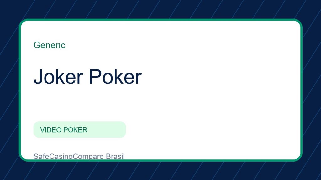 Joker Poker jogo grátis: imagem editorial do perfil no SafeCasinoCompare