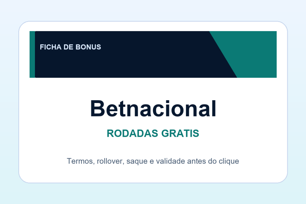 rodadas gratis Betnacional: ficha SafeCasinoCompare Brasil