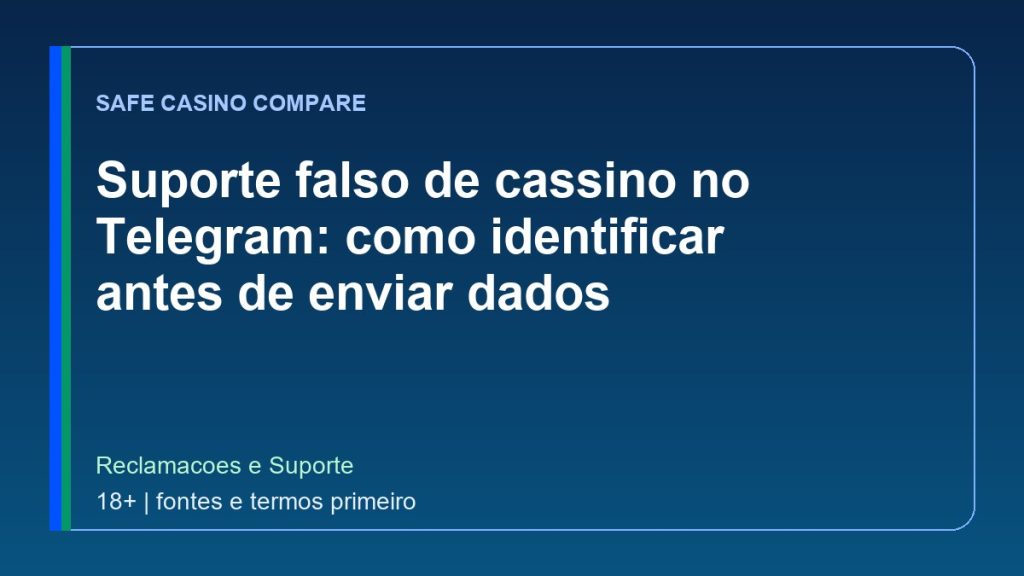 Suporte falso de cassino no Telegram: como identificar antes de enviar dados