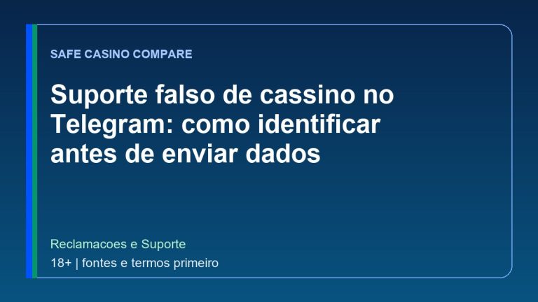 Suporte falso de cassino no Telegram: como identificar antes de enviar dados