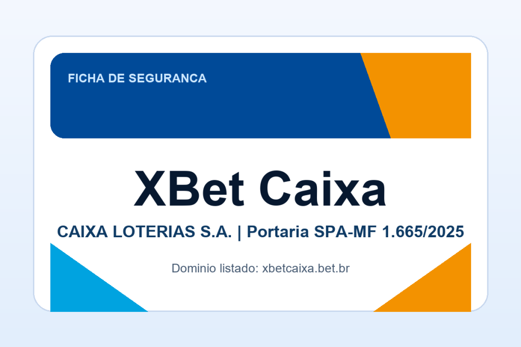 Ficha visual editorial XBet Caixa com operador Caixa Loterias e domínio xbetcaixa.bet.br