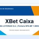 Ficha visual editorial XBet Caixa com operador Caixa Loterias e domínio xbetcaixa.bet.br