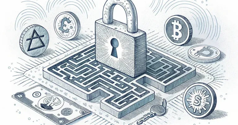 Ilustração de várias criptomoedas e o logotipo da Autoridade de Jogos de Curaçao, simbolizando a nova regulamentação.