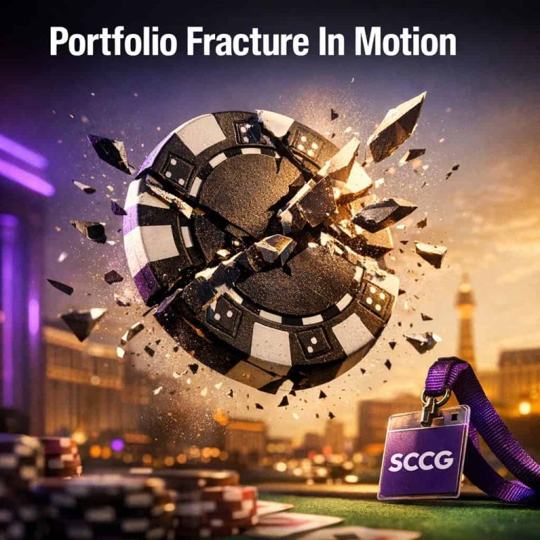 Imagem de um estúdio moderno de cassino ao vivo da Pragmatic Play com dealers e mesas de jogo.