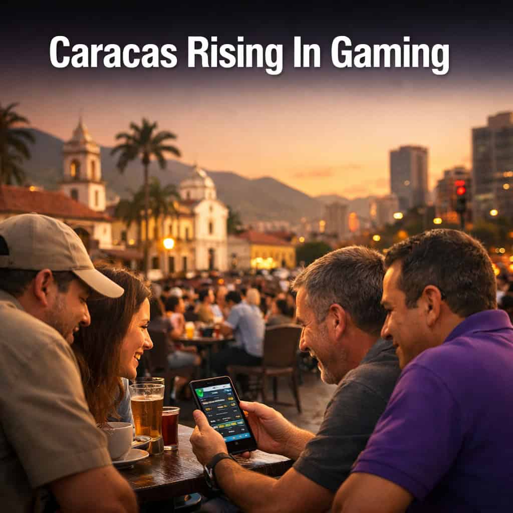 Mapa da Venezuela destacando o setor de jogos e iGaming em crescimento na América Latina.