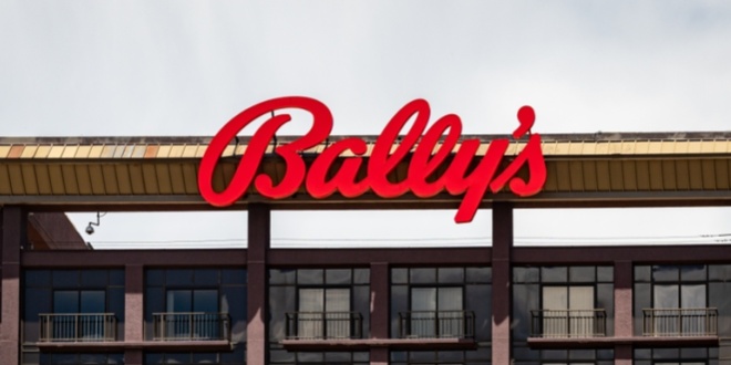 Logotipos da Bally's Intralot e Evoke se unindo, simbolizando a fusão proposta e a expansão global.