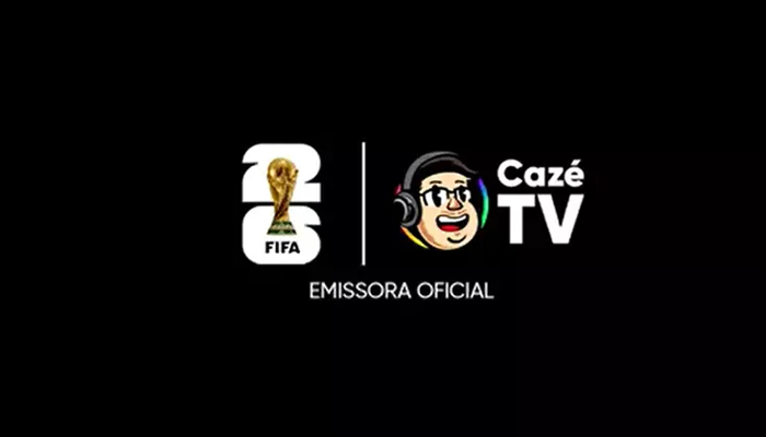 Logo da CazéTV com elementos que remetem a apostas esportivas e transmissão de futebol.