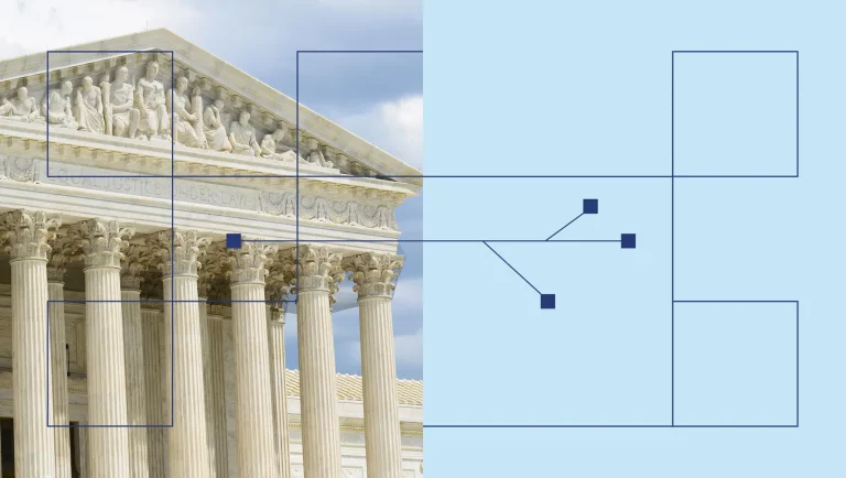 Gráfico de blockchain com dados sendo analisados, simbolizando a validação de ferramentas forenses digitais em um ambiente judicial.