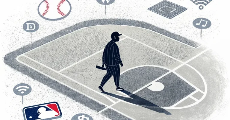 Estádio de beisebol da Major League Baseball com sinalização digital da plataforma de mercados de previsão Kalshi