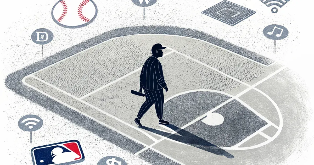 Estádio de beisebol da Major League Baseball com sinalização digital da plataforma de mercados de previsão Kalshi